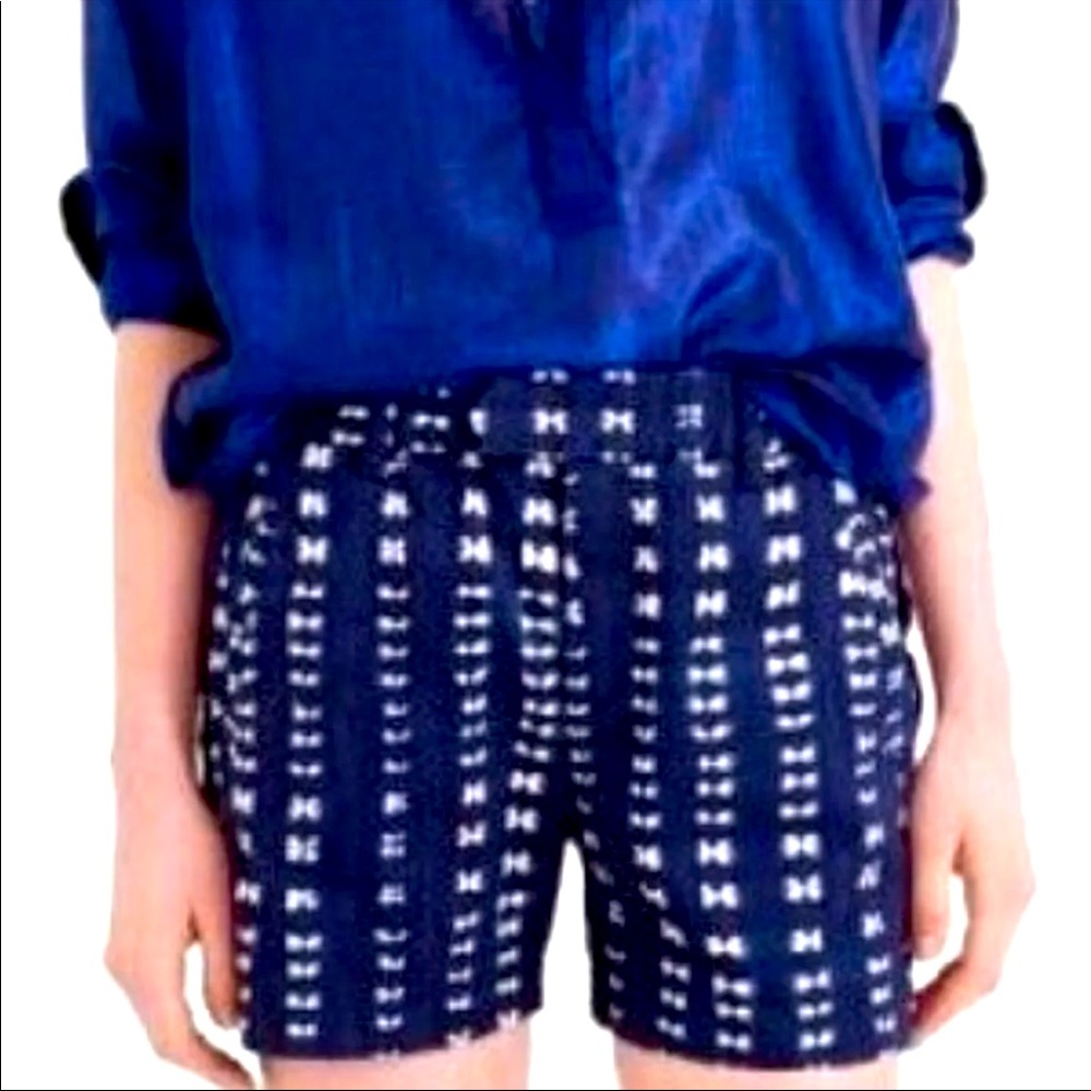 J. Crew NWT Adire Indigo Tie Dye 4” Shorts